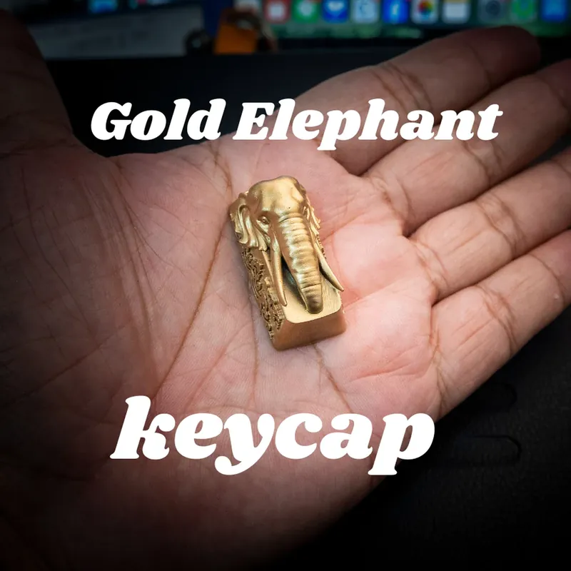 Gold Elephant Keycap