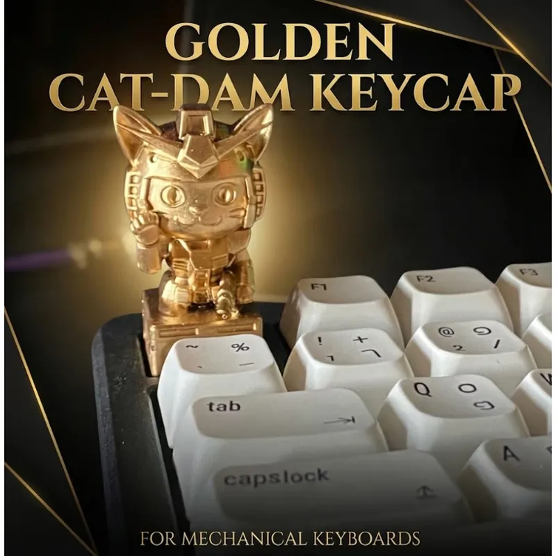 Golden Cat-Dam Keycap